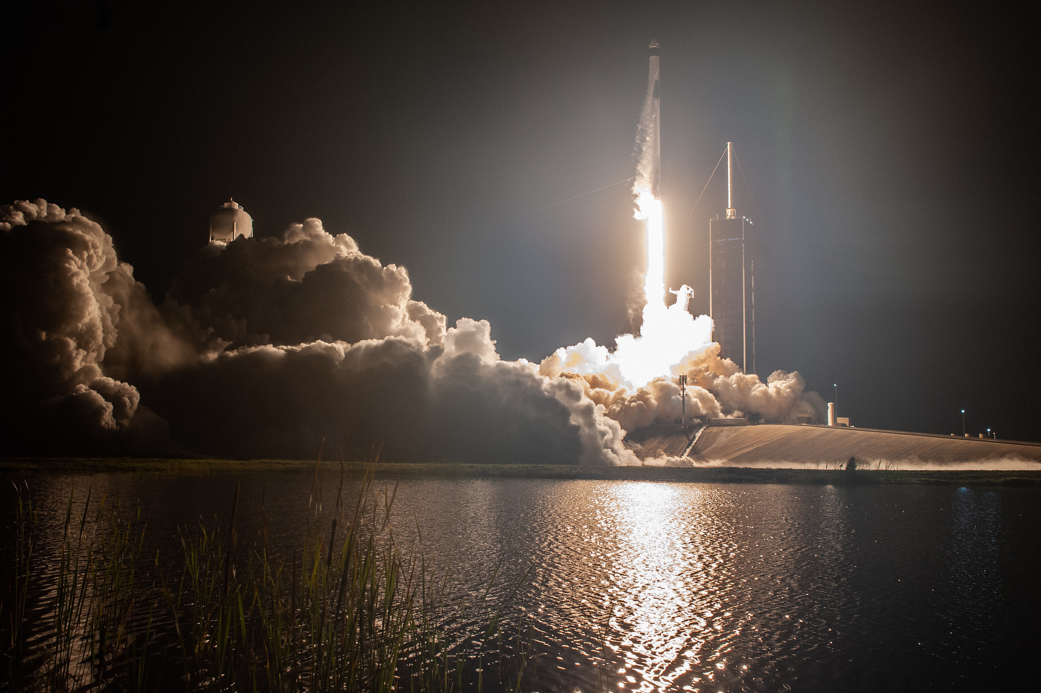 The SpaceX Falcon 9 rocket, with the company’s Crew Dragon atop, lifts off from Launch Pad 39A at Kennedy Space Center in Florida for NASA’s SpaceX Crew-4 mission on April 27, 2022, at 3:52 a.m. EDT.