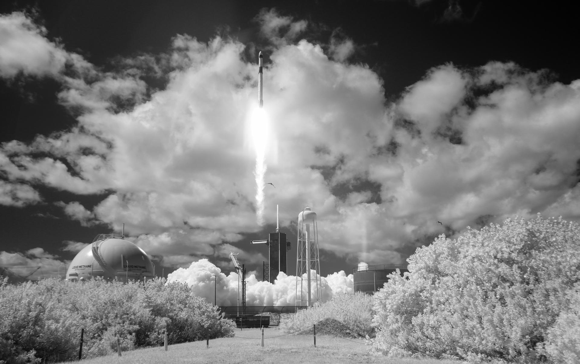 image of a rocket launching into the sky