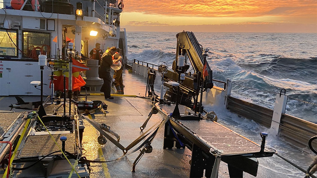 Deck of the research vessel Oceanus