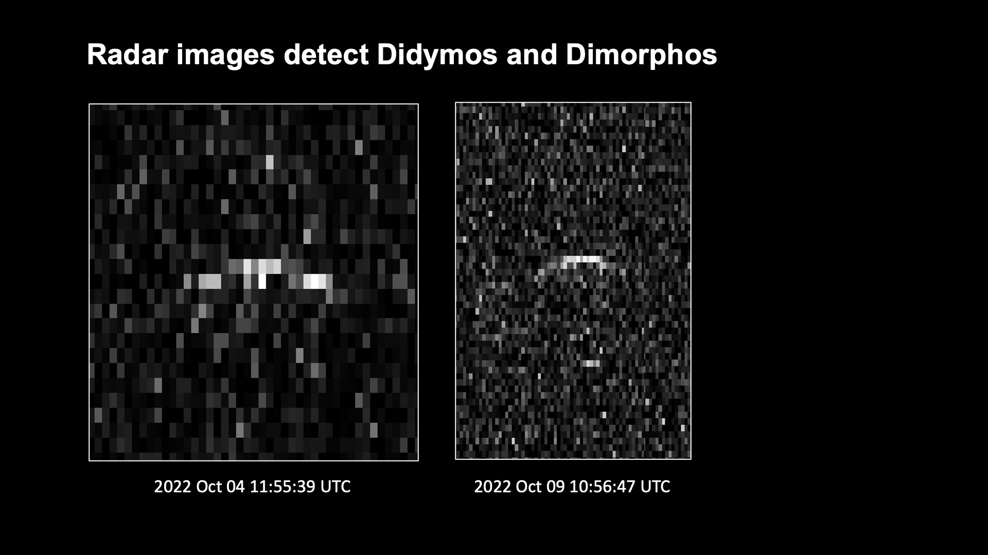 The bright line across the middle of these images, shows the asteroid Didymos. 