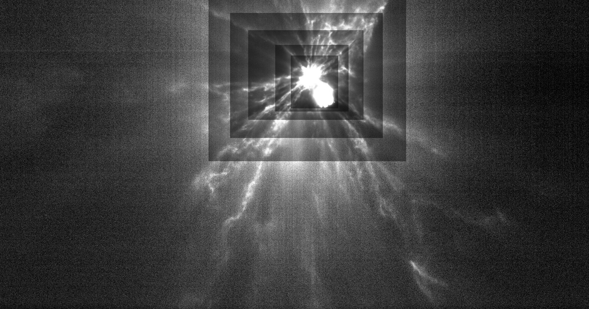 This image from ASI’s LICIACube show the plumes of ejecta streaming from the Dimorphos asteroid 