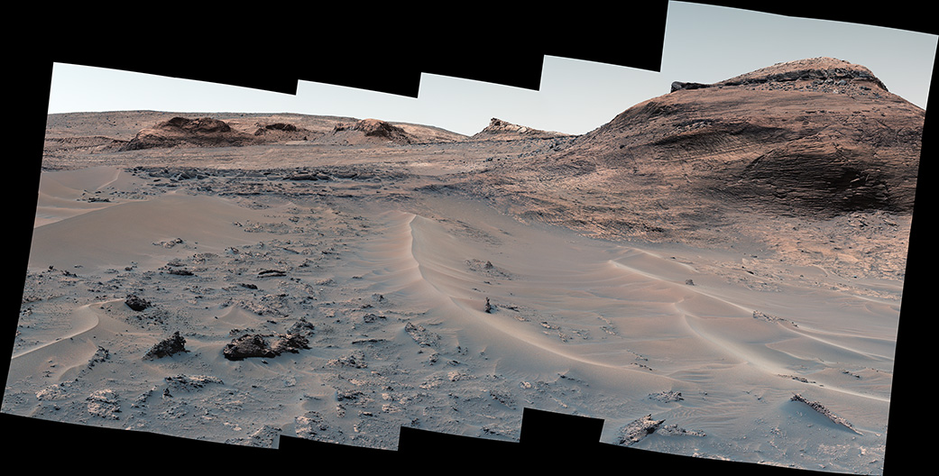 NASA’s Curiosity Mars rover used its Mast Camera, or Mastcam, to capture this panorama of a hill nicknamed “Bolívar”