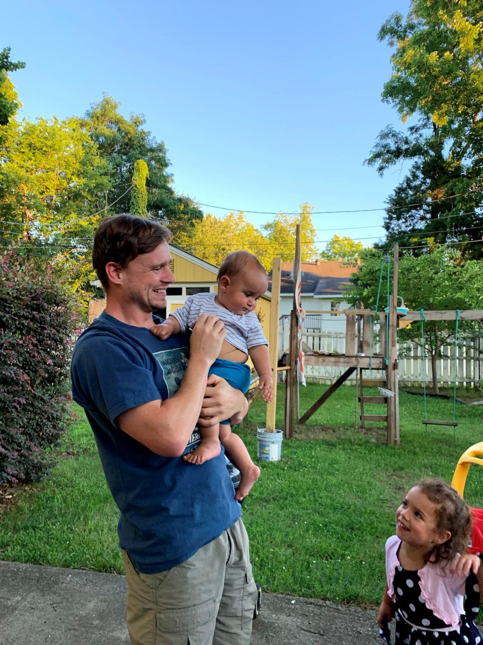 Eric Anderson with his children. Anderson is the associate chief scientist and disasters theme lead for SERVIR.