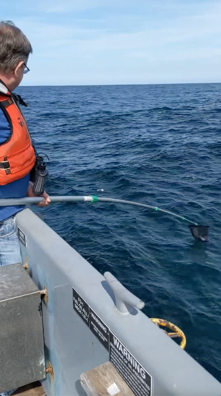 Robert Dillman retrieves the EDR EDU from the water