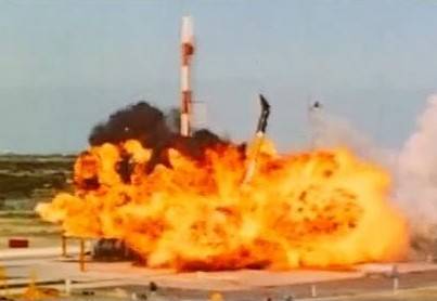 The explosion of the Vanguard Test Vehicle 3 seconds after liftoff.