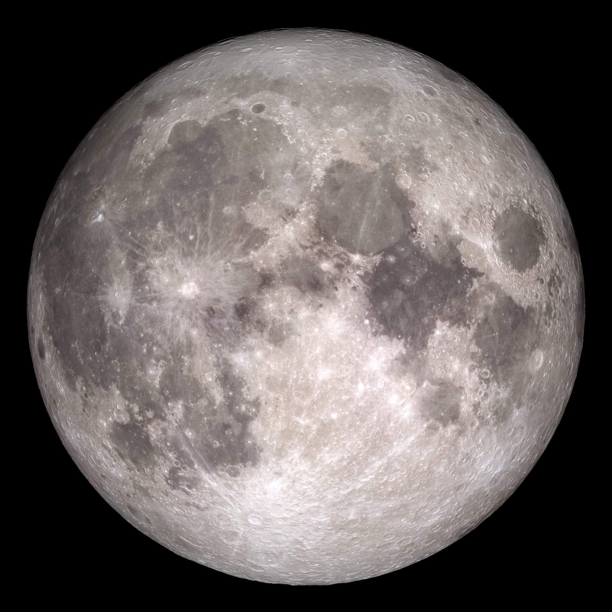 Photographic image of the moon in space