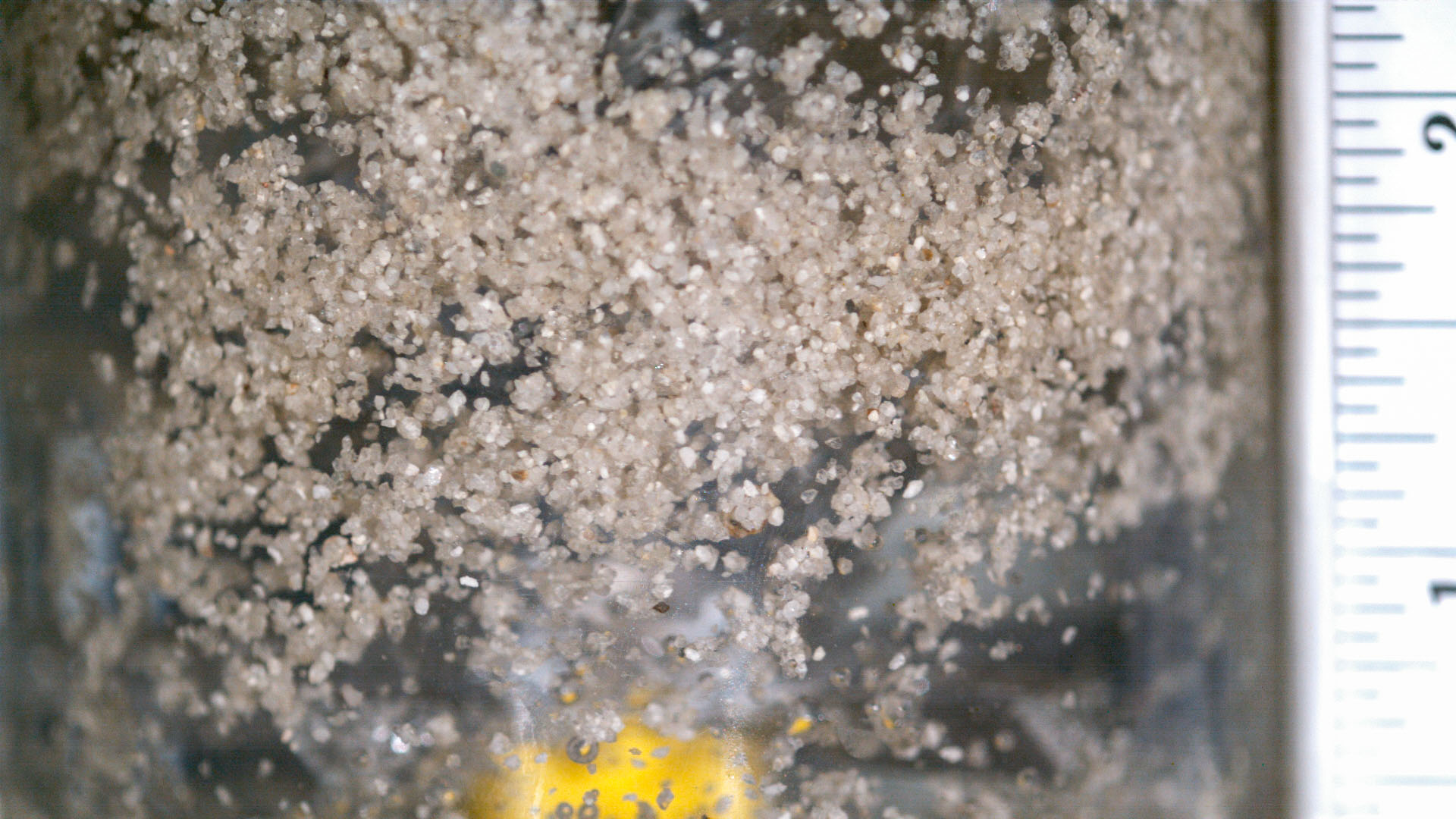 This image shows coarse hydrophobic sand mixed with water and air as part of preparation for Catastrophic Post-Wildfire Mudflows.