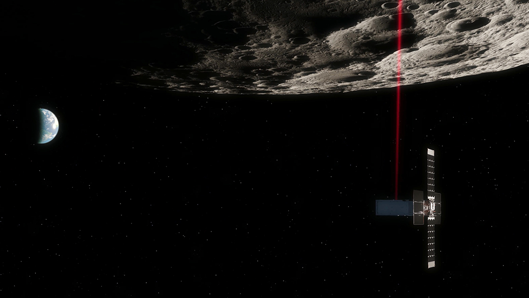 This illustration shows NASA’s Lunar Flashlight 