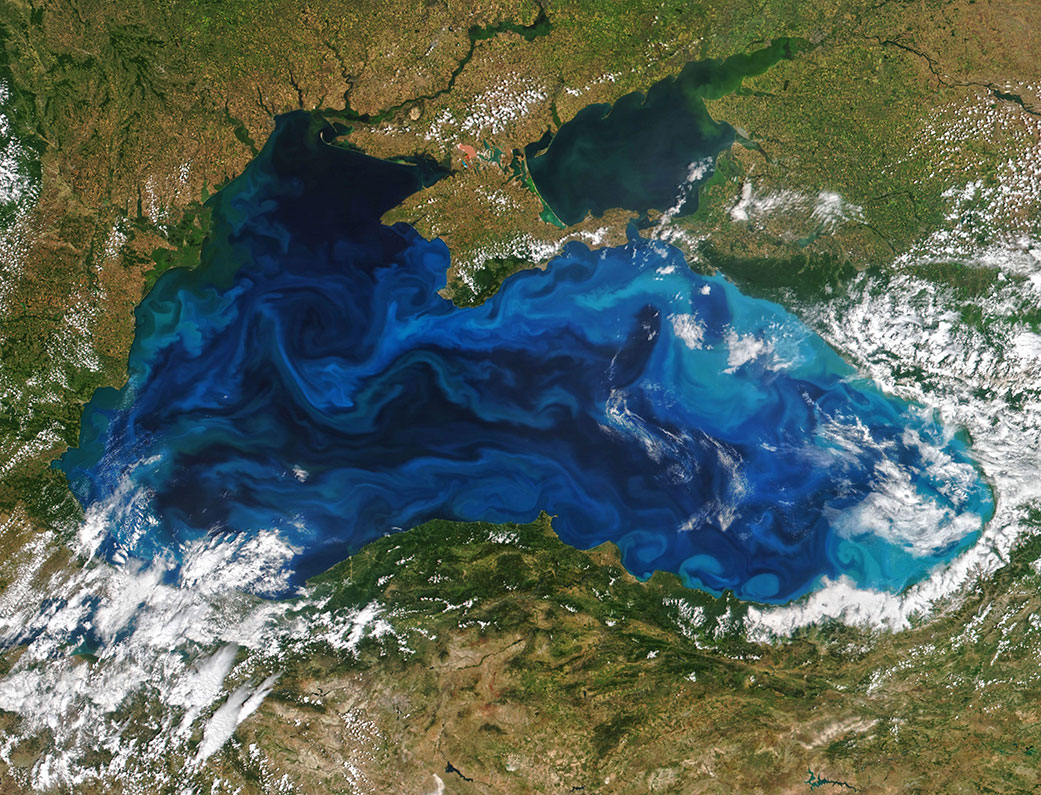 Overhead view of the Black Sea