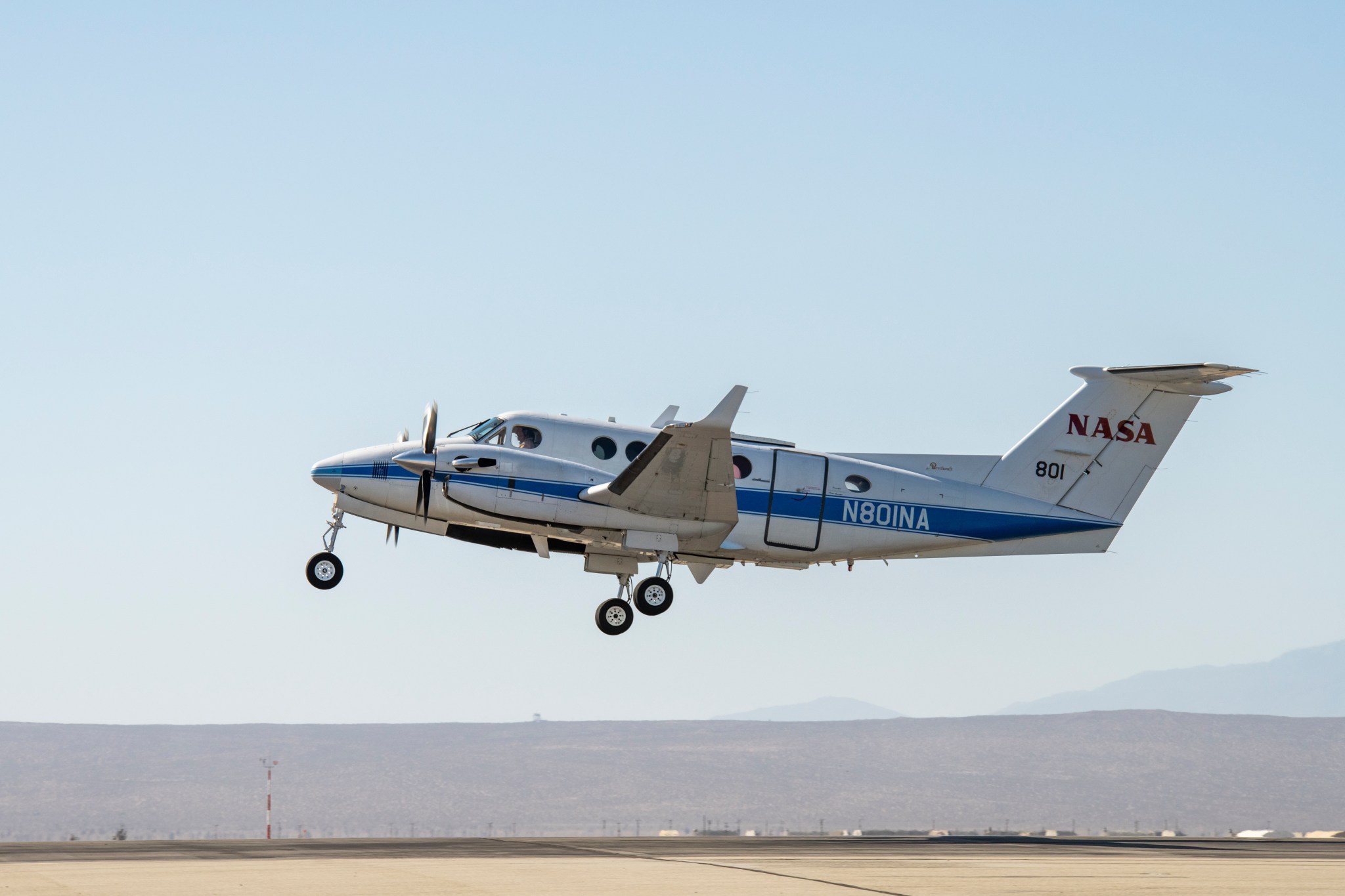 Flight crews at NASA's Armstrong Flight Research Center, flew the B-200 King Air in support of the Sub-Mesoscale Ocean Dynamics Experiment (S-MODE).