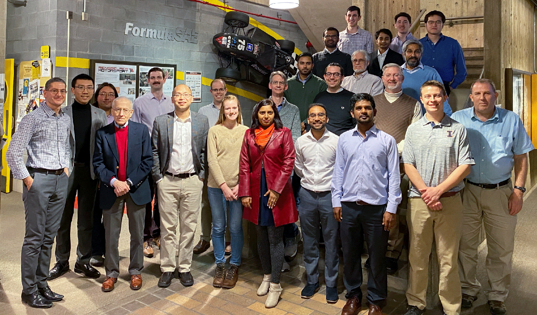A team photo of the researchers affiliated with the Center for High-Efficiency Electrical Technologies for Aircraft (CHEETA) consortium pictured in 2020.