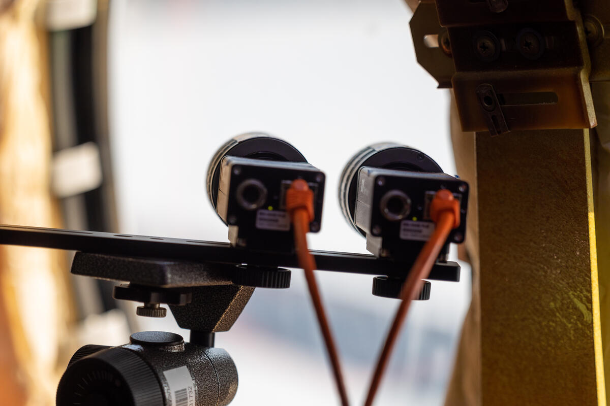 Cameras set up inside the aircraft to capture the performance of the SMART VGs.
