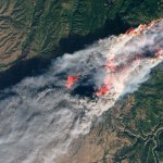The Landsat 8 satellite caught this image of the Camp Fire on Nov. 8. 2018