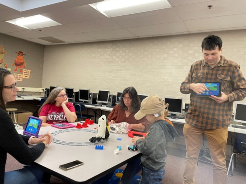 Participants engage in Coding Express workshop led by Josh Revels, NASA IVu0026amp;V Education Specialist.