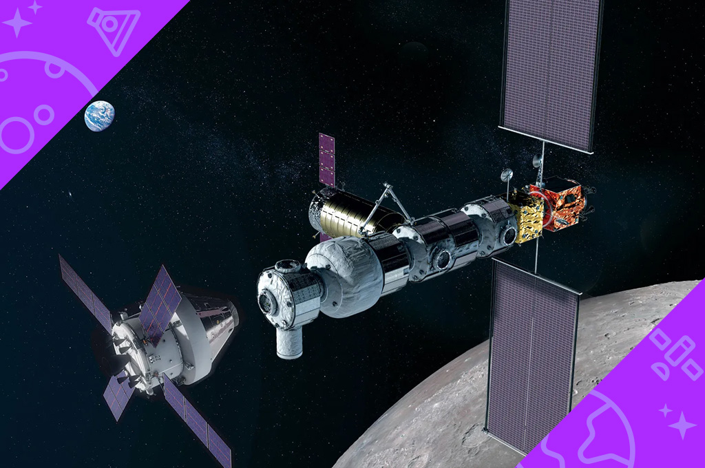 Illustration of Orion preparing to dock at Gateway