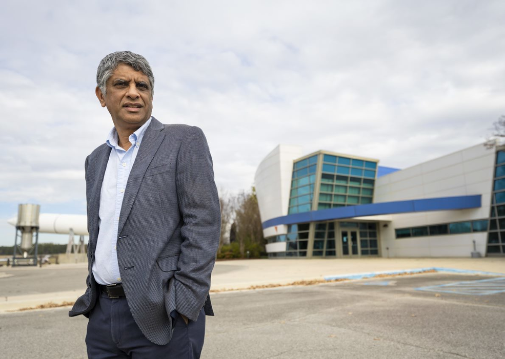 Rajiv Doreswamy, manager of the Exploration Transportation and Development Office at Marshall, at the Propulsion Research Development Laboratory. 