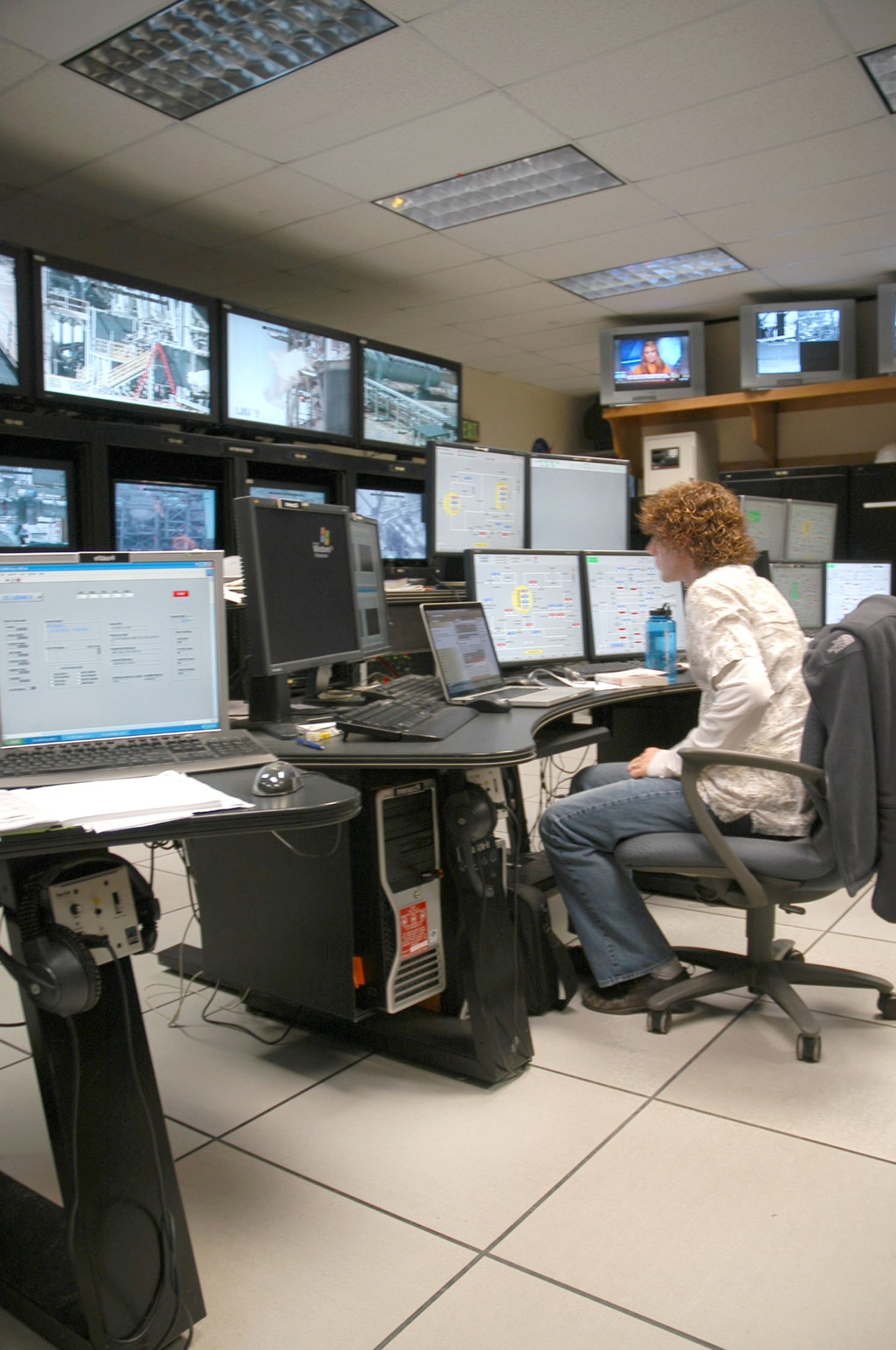 Jason Hopper in the E-1 Test Stand control center