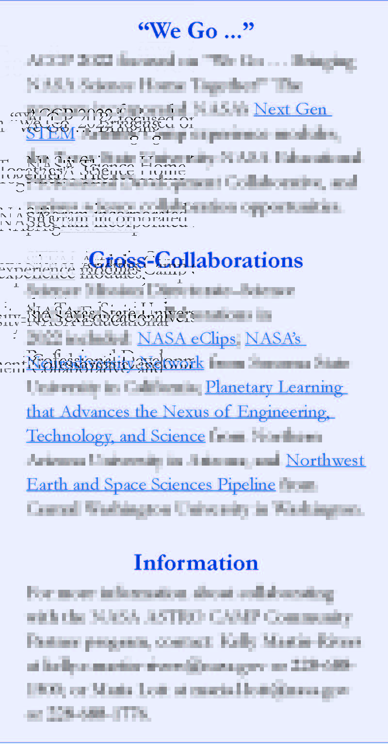 About collaborating with the NASA ASTRO CAMP Community Partner Program thumbnail
