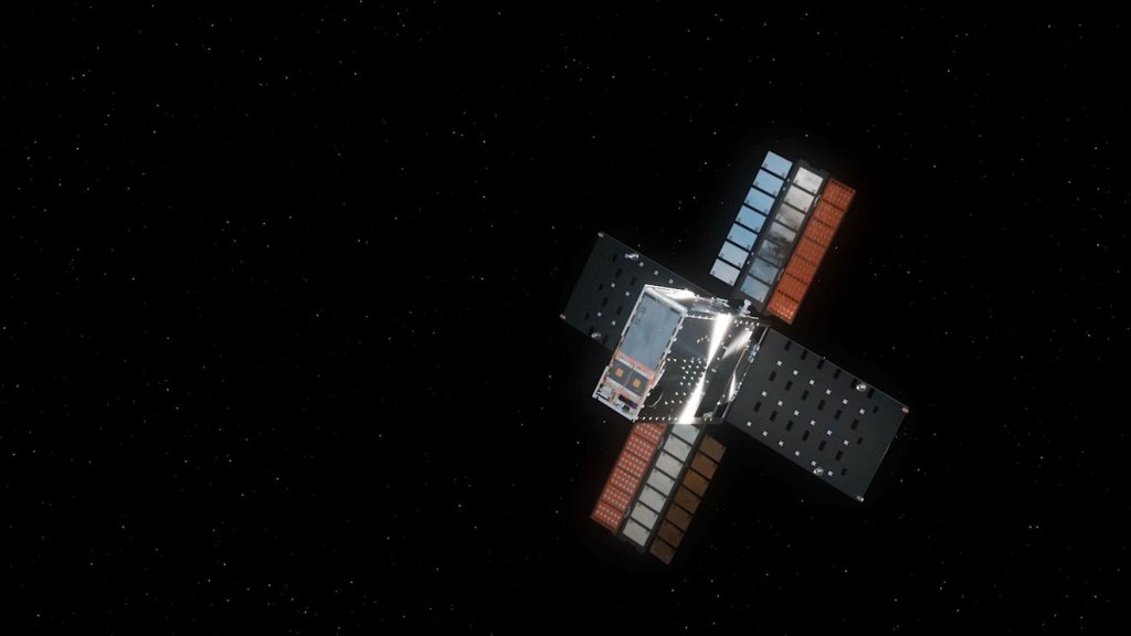 rendering of lunar flashlight in space