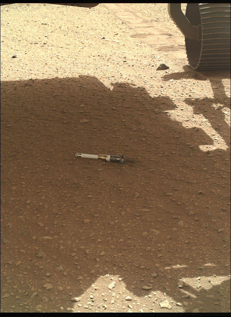 NASA’s Perseverance rover deposited the first of several samples onto the Martian surface