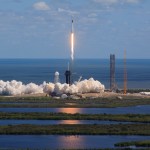 A SpaceX Falcon 9 rocket lifts off from Kennedy Space Center in Florida for NASA's Crew-5 mission.