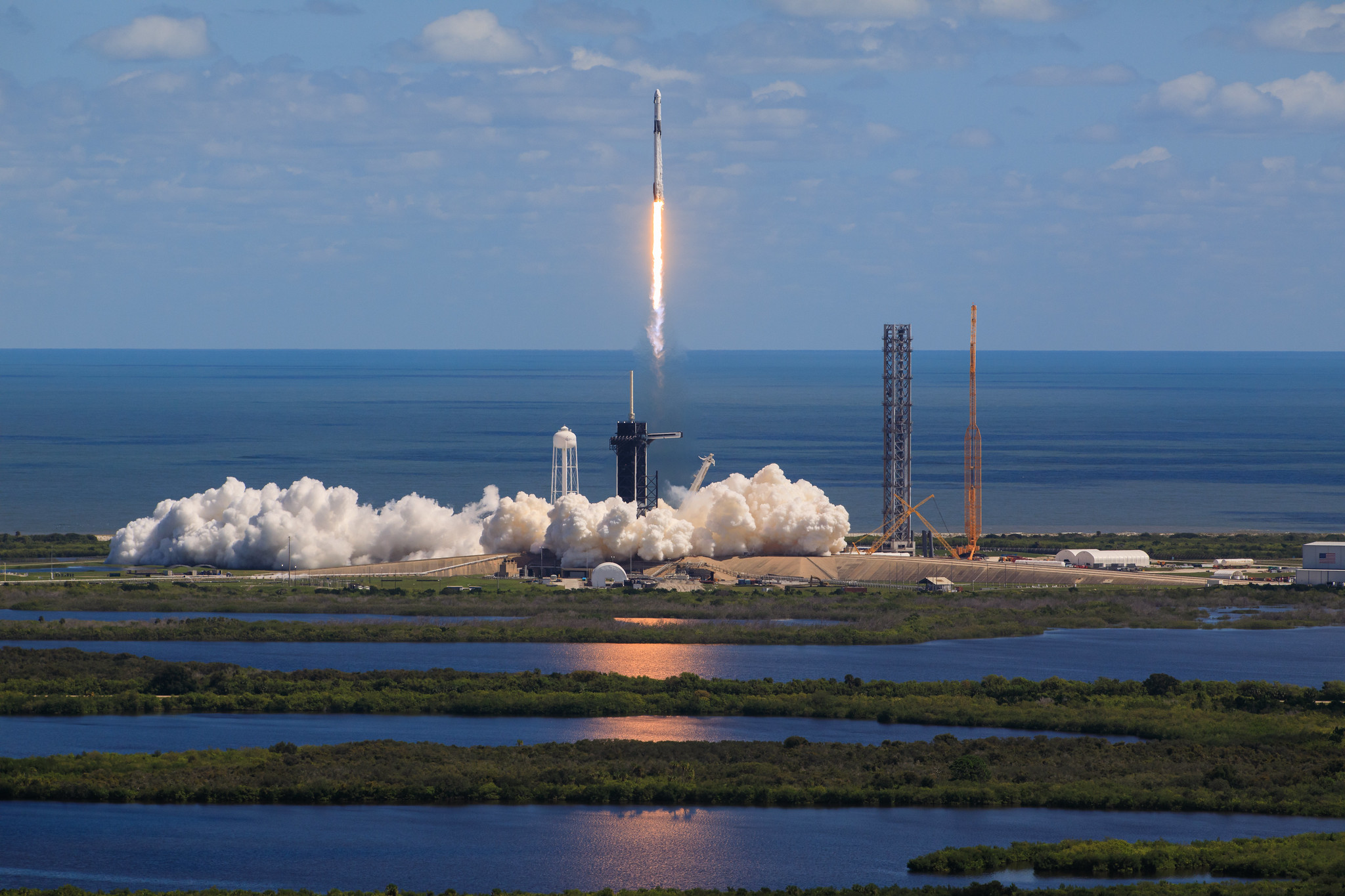SpaceX’s Falcon 9 rocket, with the Dragon Endurance spacecraft atop, lifts off from NASA’s Kennedy Space Center Launch Complex 39A in Florida on Oct. 5, 2022, on the agency’s SpaceX Crew-5 launch.