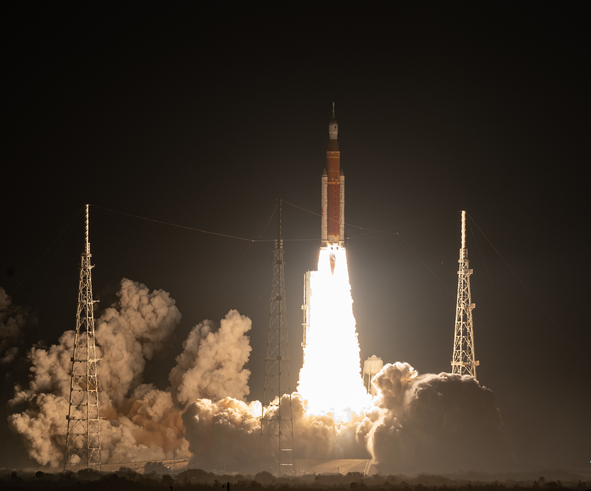 NASA’s Space Launch System rocket carrying the Orion spacecraft launches on the Artemis I flight test, Wednesday, Nov. 16, 2022, from Launch Complex 39B at NASA’s Kennedy Space Center in Florida.