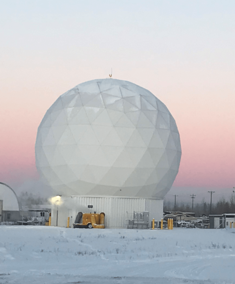 Alaska antenna against sunset