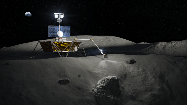 artist rendition of nasa equipment that can withstand extreme temperatures on the lunar surface.