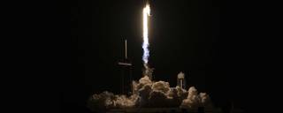 A SpaceX Falcon 9 rocket launches with NASA’s Imaging X-ray Polarimetry Explorer (IXPE) spacecraft onboard from Launch Complex 39A on Dec. 9, 2021, at NASA’s Kennedy Space Center in Florida. 