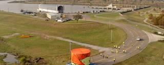 Teams at NASA’s Michoud Assembly Facility in New Orleans move the engine section flight hardware to the agency’s Pegasus barge.