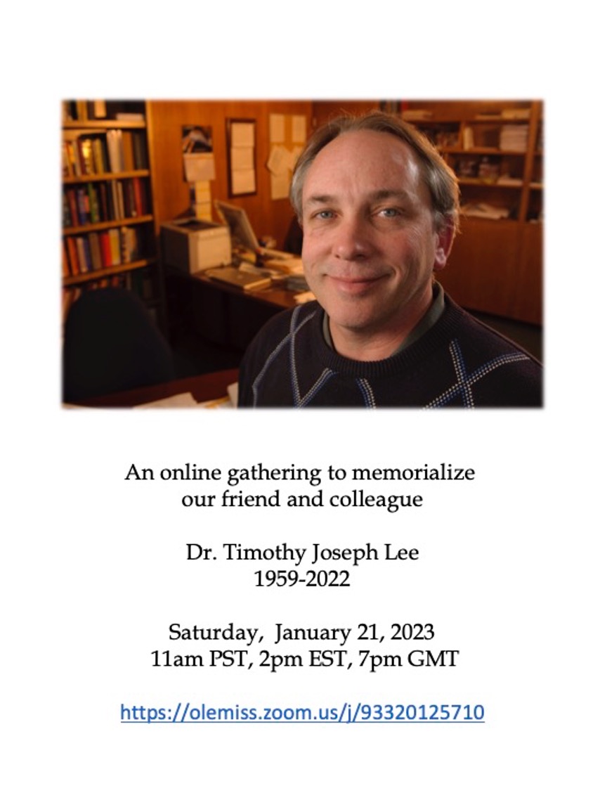 Timothy Lee Memorial Invite Photo