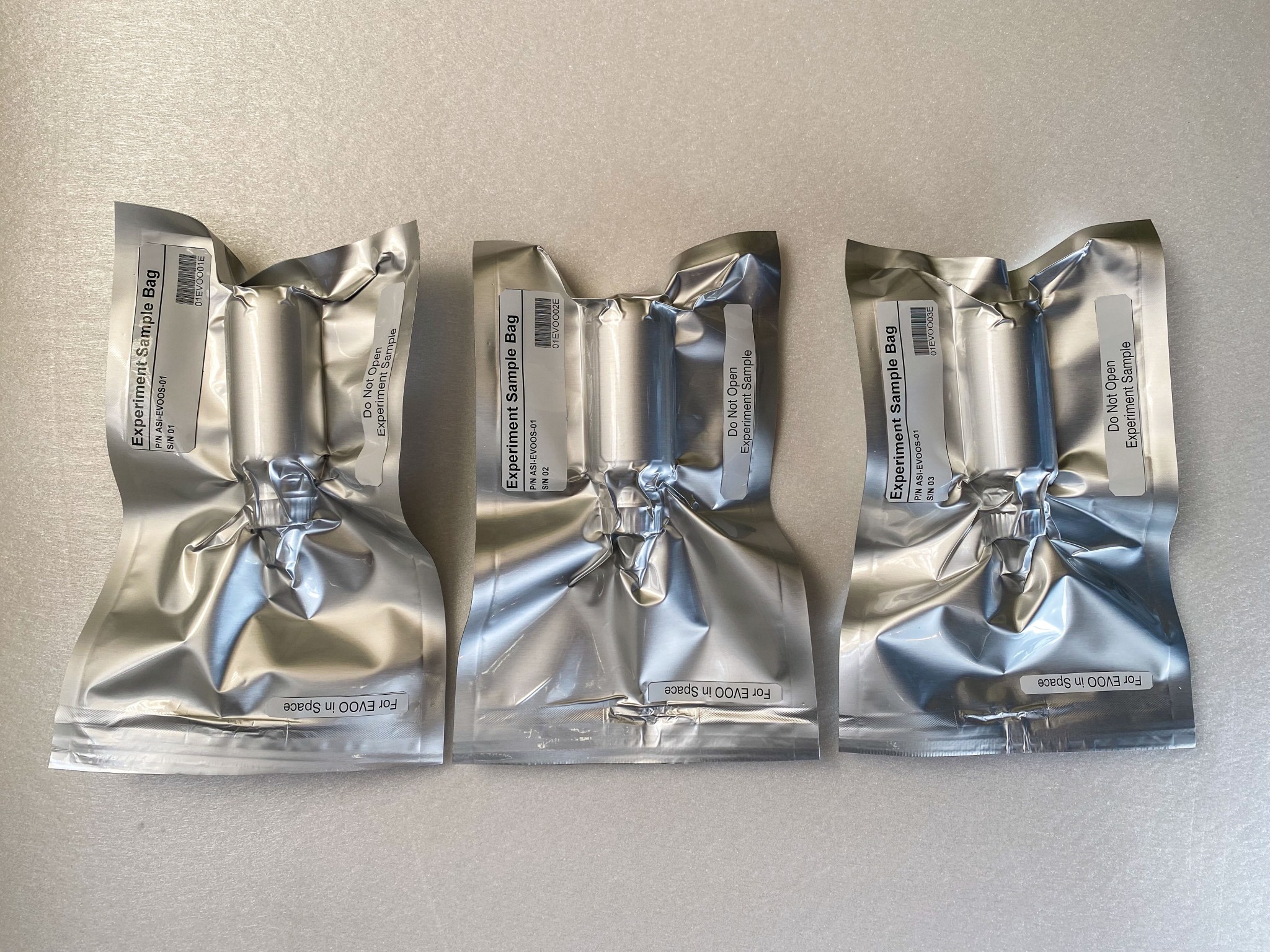 image of packaged olive oil samples for experiment
