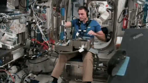 video of astronaut conducting a human research experiment