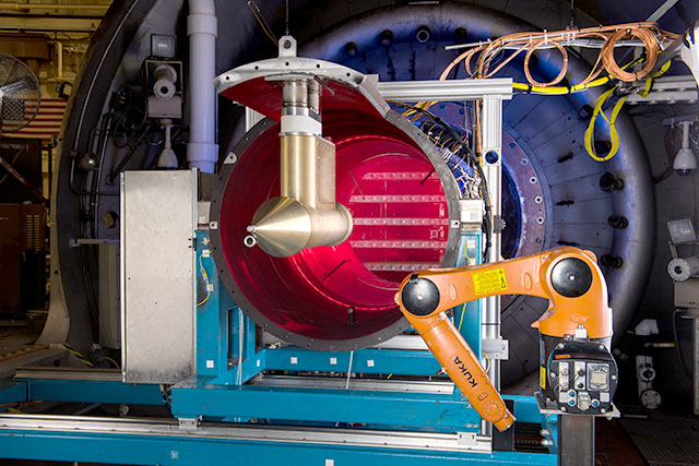 A view of the equipment inside the propulsion systems lab.