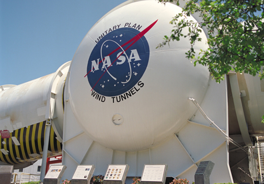 NASA Logo on outside of Wind Tunnel building
