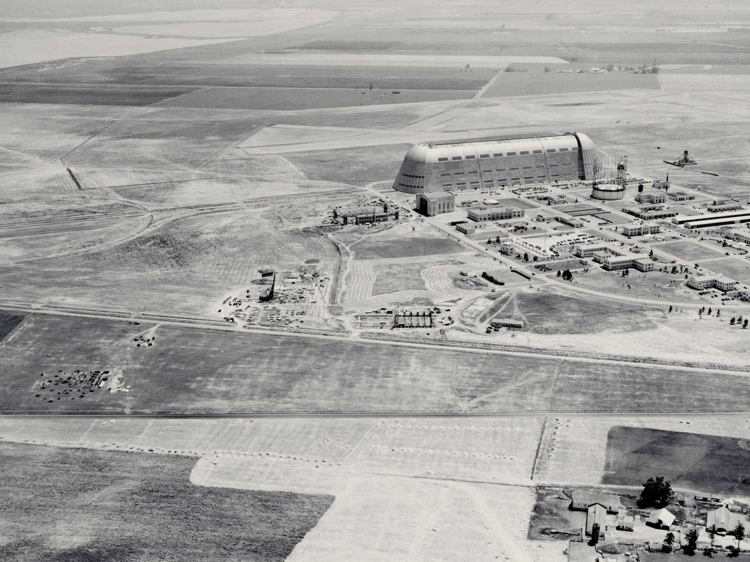 aerial of construction of Ames Research Center