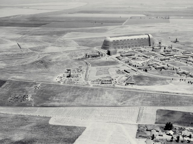 Photo taken in 1940 showing the construction progress of Ames Research Center.