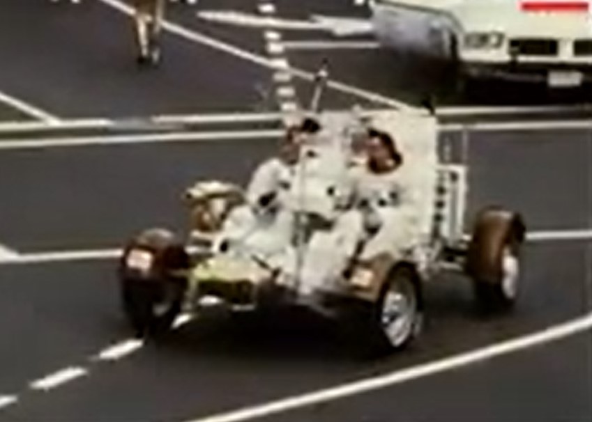 Apollo 17 postflight 4 Nixon inauguration parade LRV Jan 20 1973