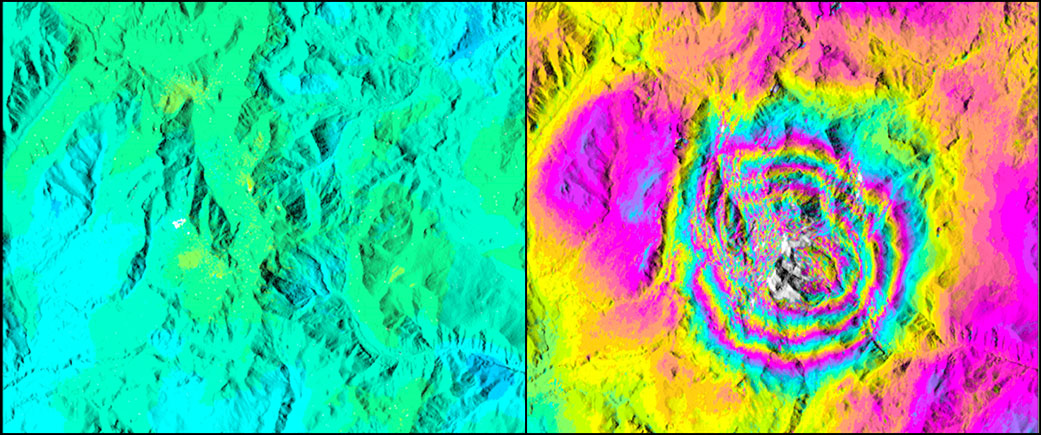 Interferometric synthetic aperture radar images of the Argentinian volcano Domuyo