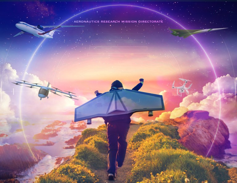 ARMD Associate Administrator Awards certificate showing a young child wearing homemade wings running along a path.