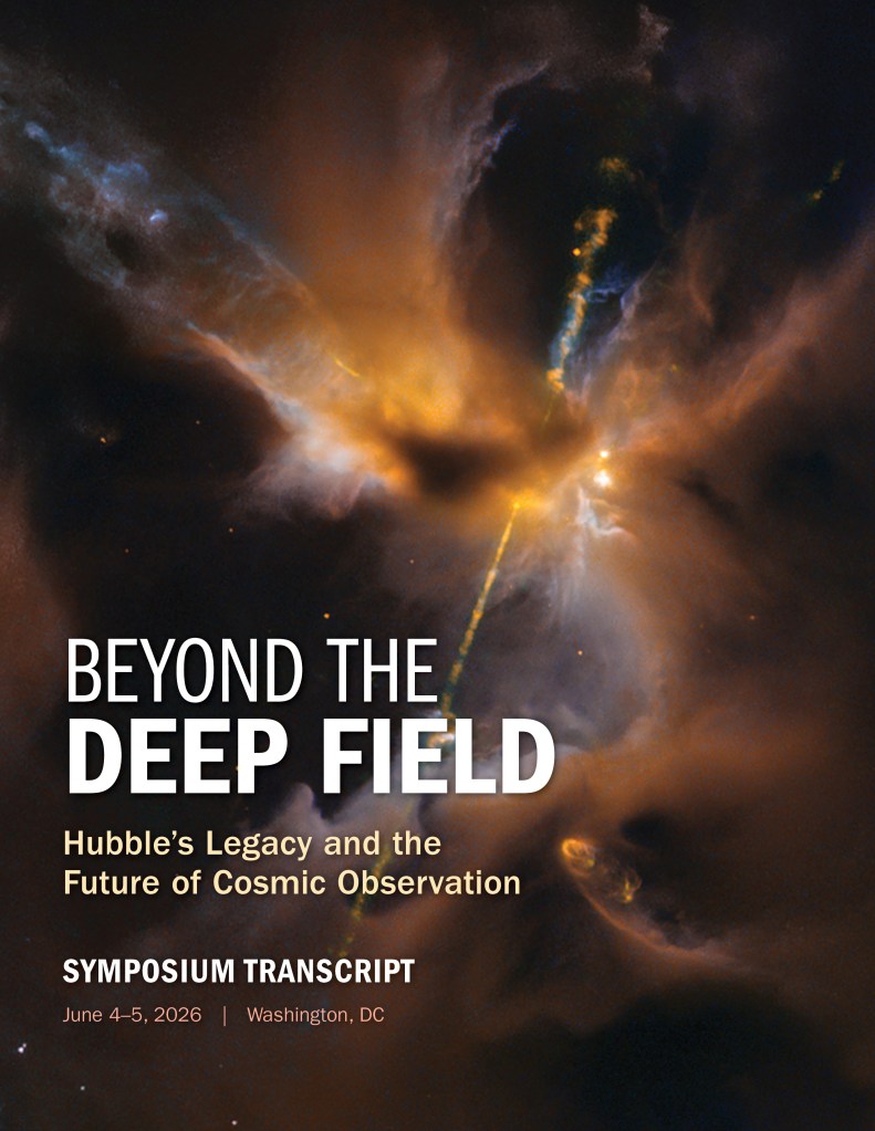 Front cover for the Beyond the Deep Field symposium transcript