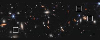 Three boxes showcase different points of interest on a sky full of stars with a black background.