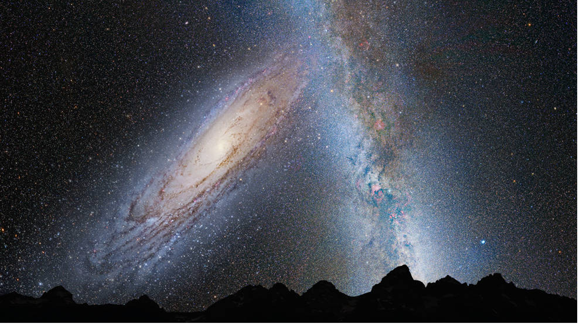 Predicted merger between Milky Way galaxy and Andromeda galaxy