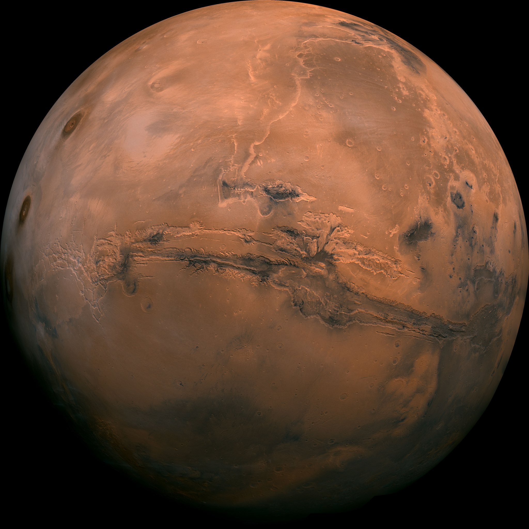 This mosaic of Mars is a compilation of images captured by the Viking Orbiter 1.