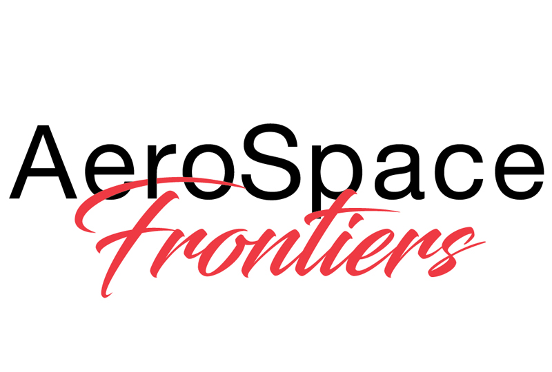 The AeroSpace Frontiers graphic logo is shown in black and red text on a white background