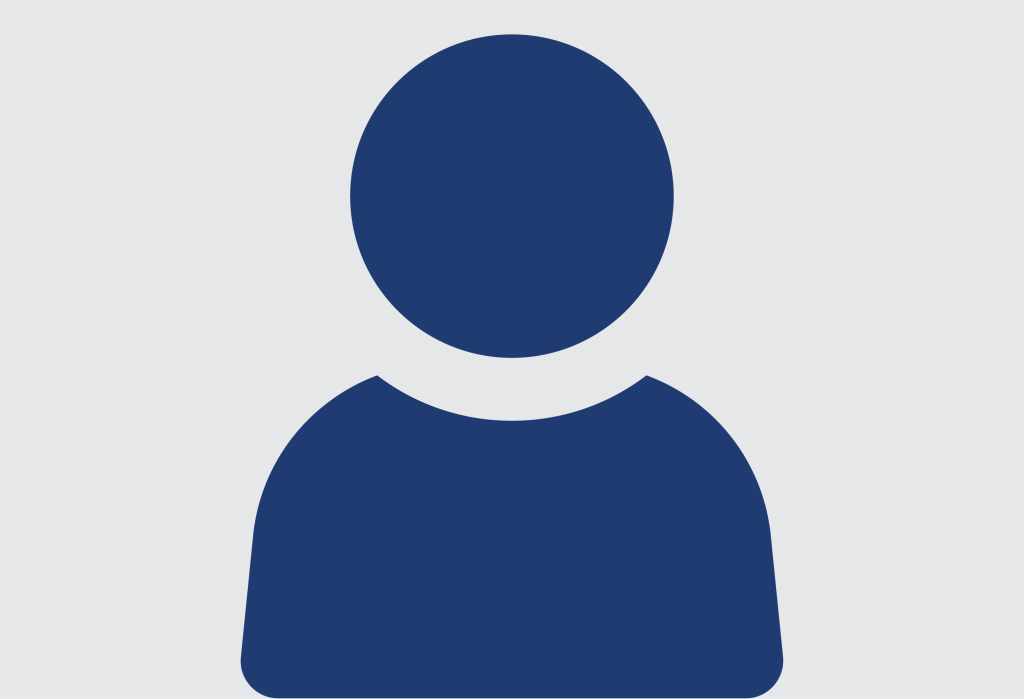 Dark blue person icon on a light gray background.