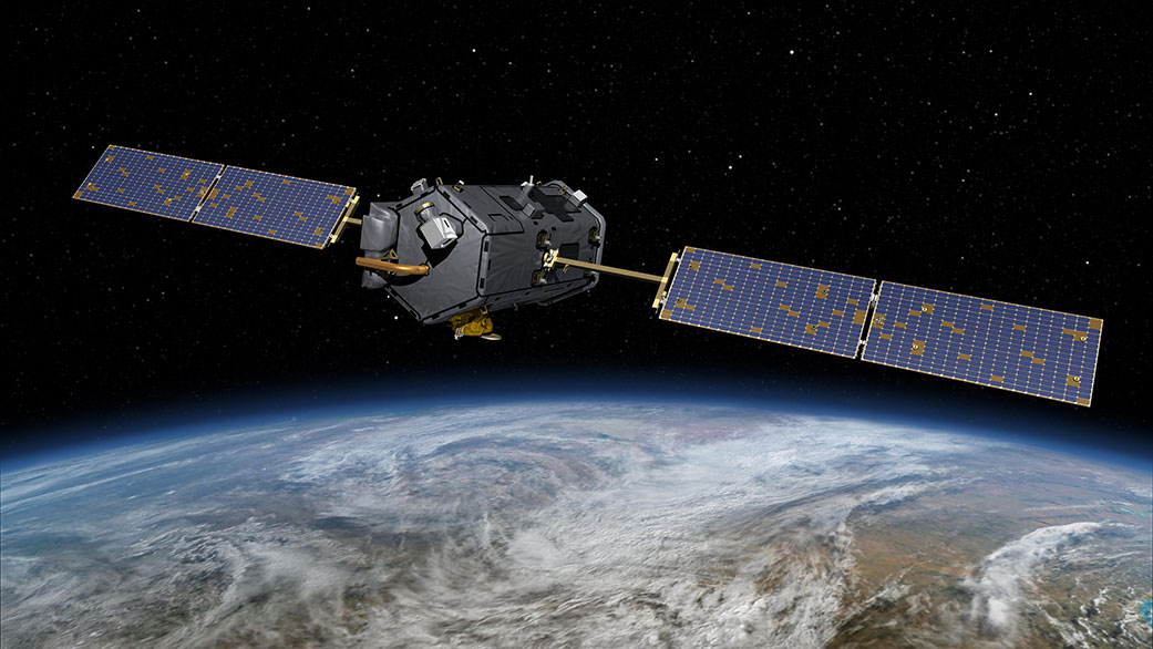 This illustration shows NASA’s OCO-2 satellite, launched in 2014