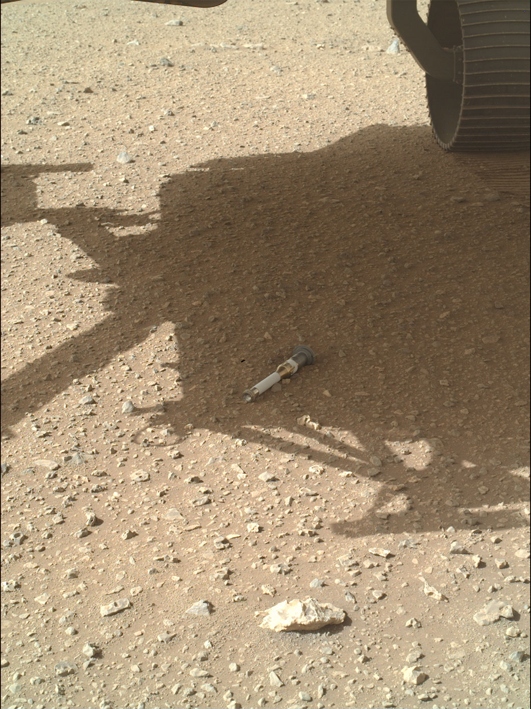 The Perseverance rover’s WATSON camera took this image of the 10th and last tube to be deployed