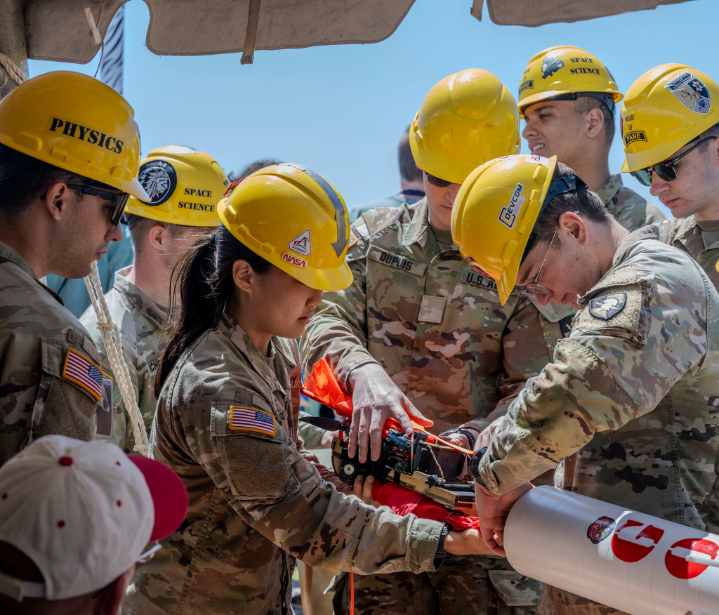 Student Launch participants working on their rocket